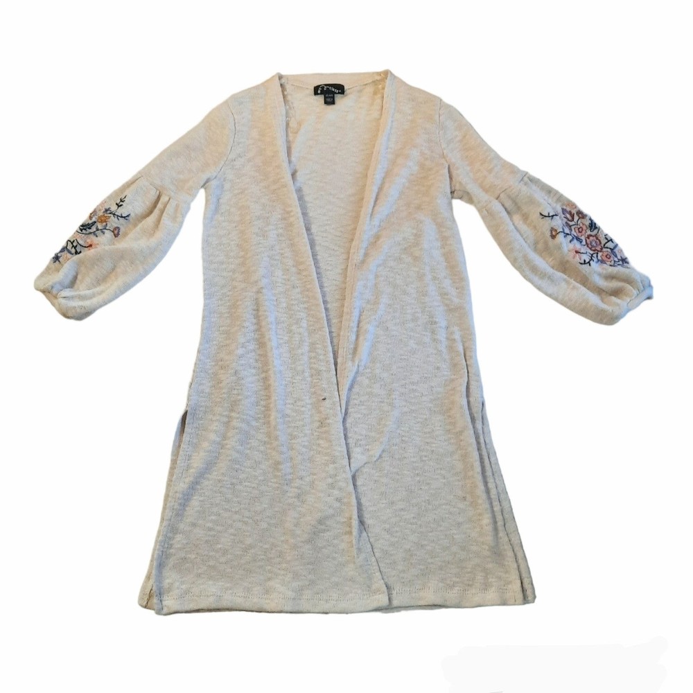Art Class Girls Embroidered Long Open Cardigan 4/5